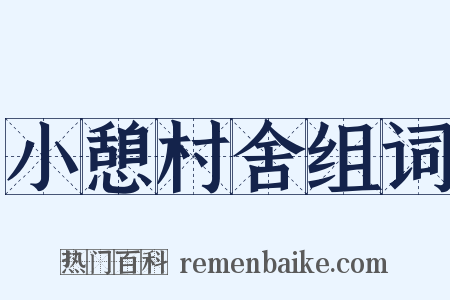小憩村舍组词是什么意思的图片